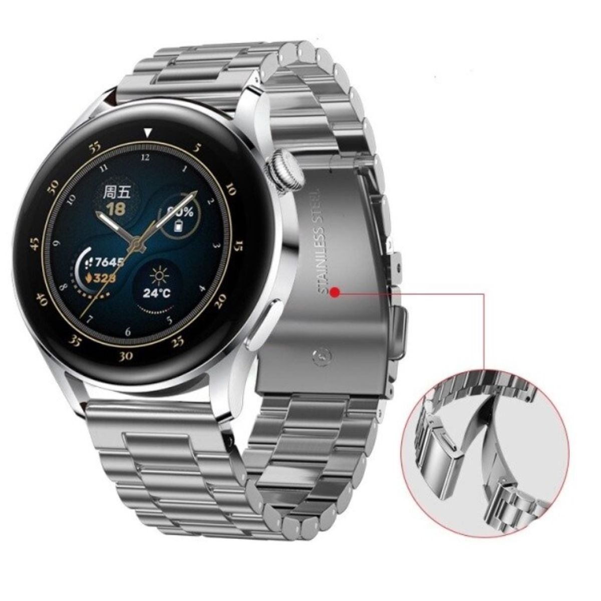 GENERICO - Correa De Acero Para Huawei Gt 4,3 46mm / SE, PRO