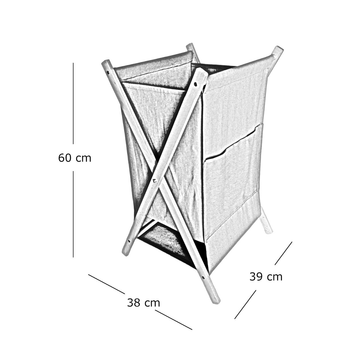 LOVEN - Cesto Sencillo Canasto Ropa Sucia Beige Plegable con Bolsillo