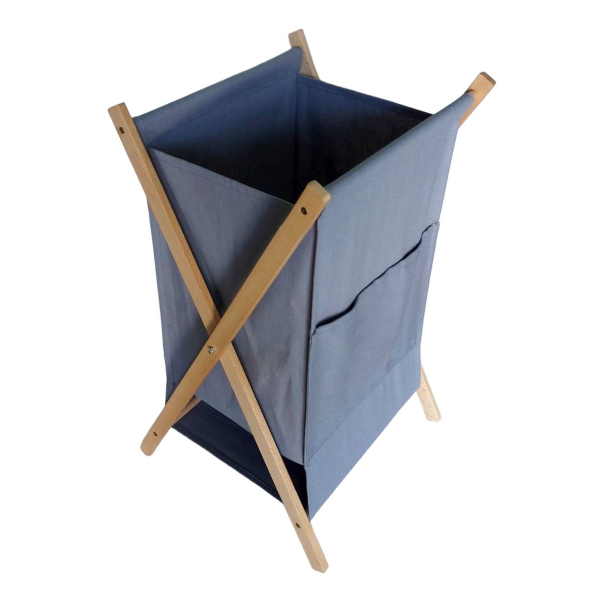 LOVEN - Cesto Sencillo Canasto Ropa Sucia Gris Plegable con Bolsillo