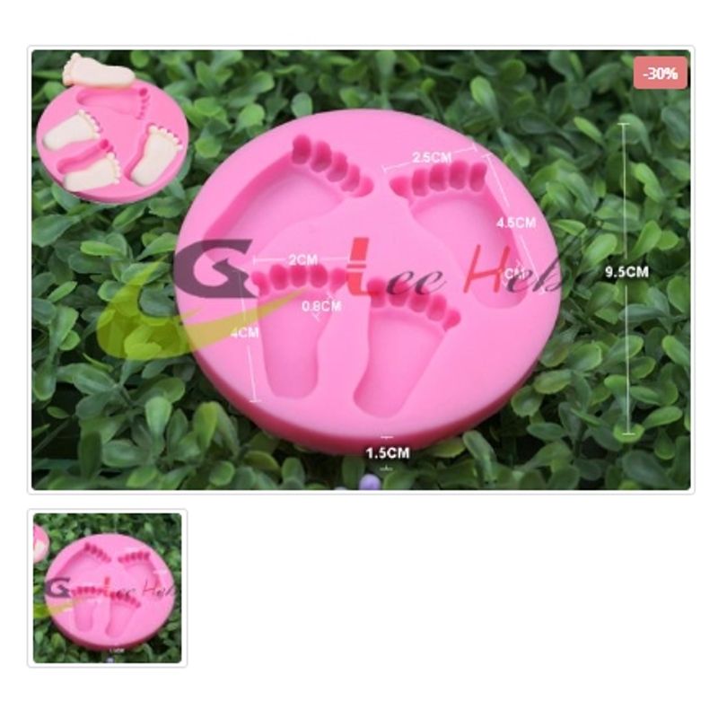 GENERICO - Molde Para Fondant Silicona Forma Piecitos_