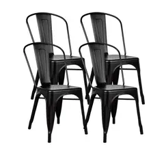 OH MI HOGAR - Pack 4 Sillas Tolix Negro