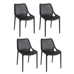 OH MI HOGAR - Pack 4 Sillas Euro Basic Negro