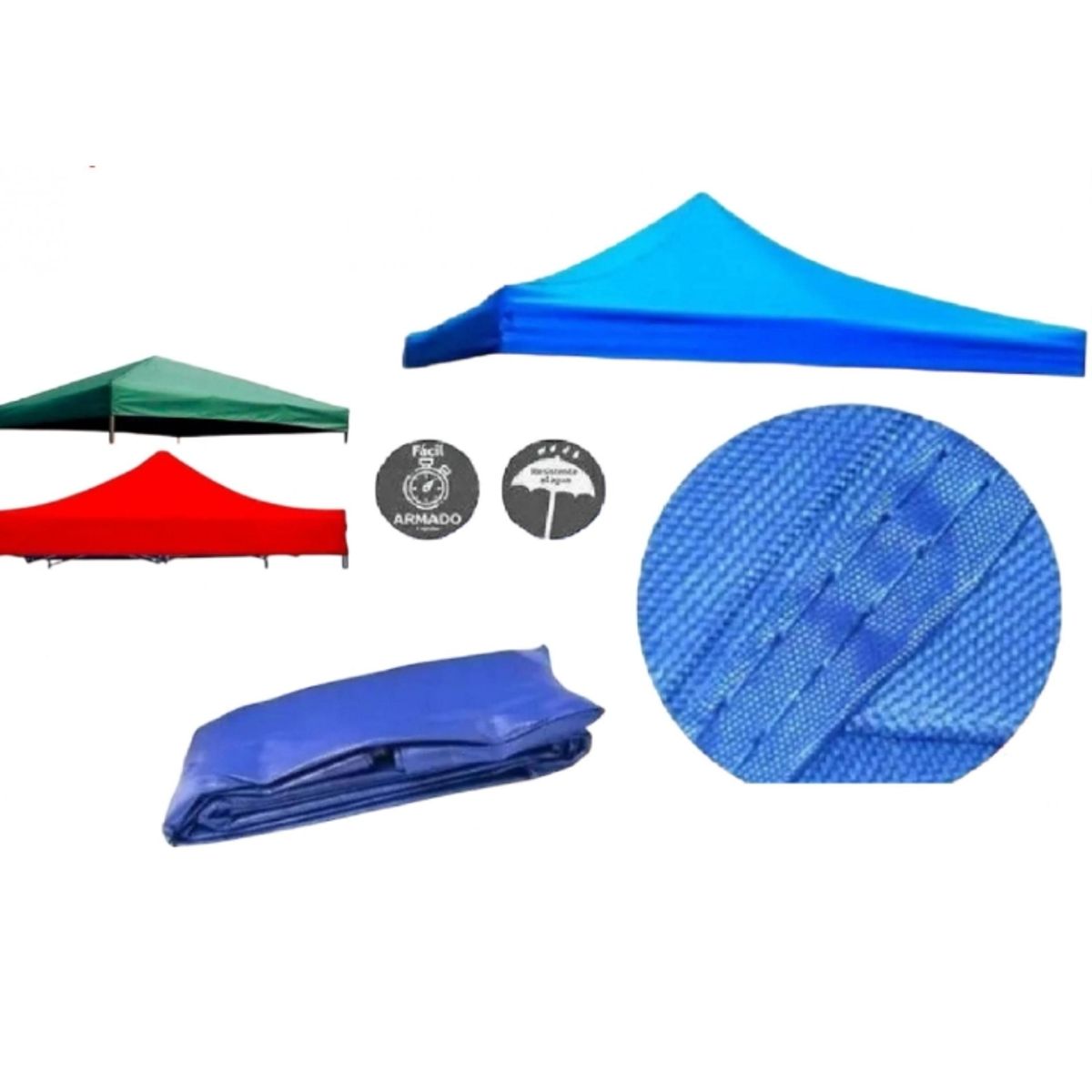 GENERICO - Carpa Lona Repuesto De Toldo 3x3 Color Azul