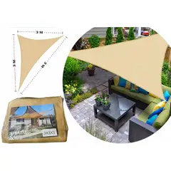 GENERICO - Lona Toldo Vela Sombra Triangular 3x3x3 Anti Uv - Calidad premium