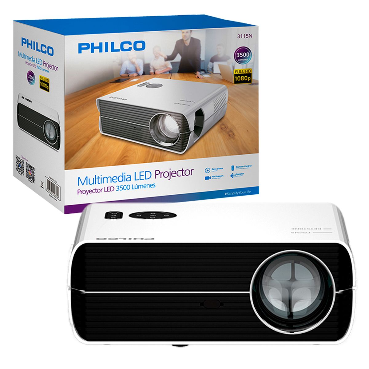 PHILCO - Proyector LED Philco 3115N Full HD 3500 Lumenes HDMI / USB