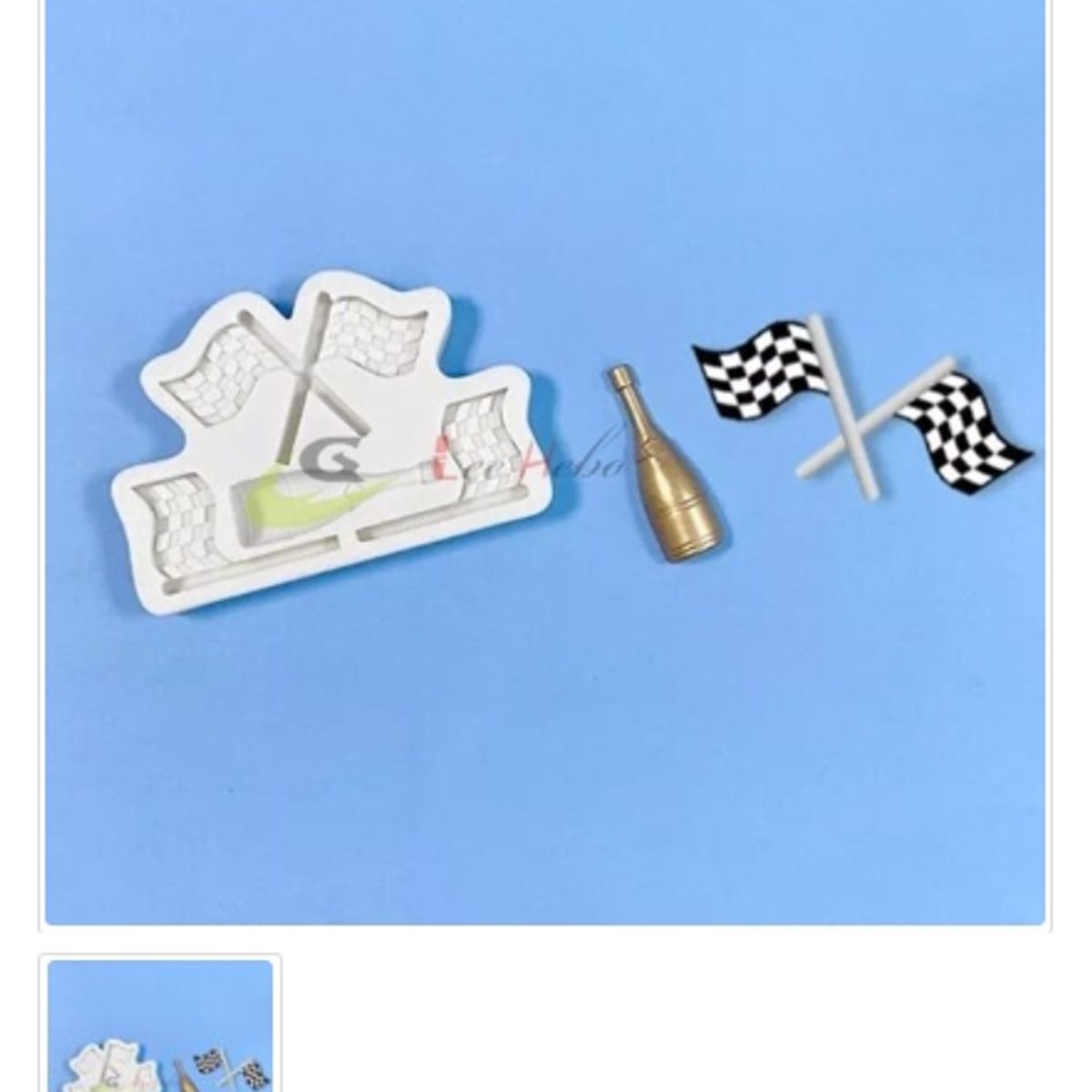 GENERICO - Molde Para Fondant Silicona Forma Bandera De Carreras