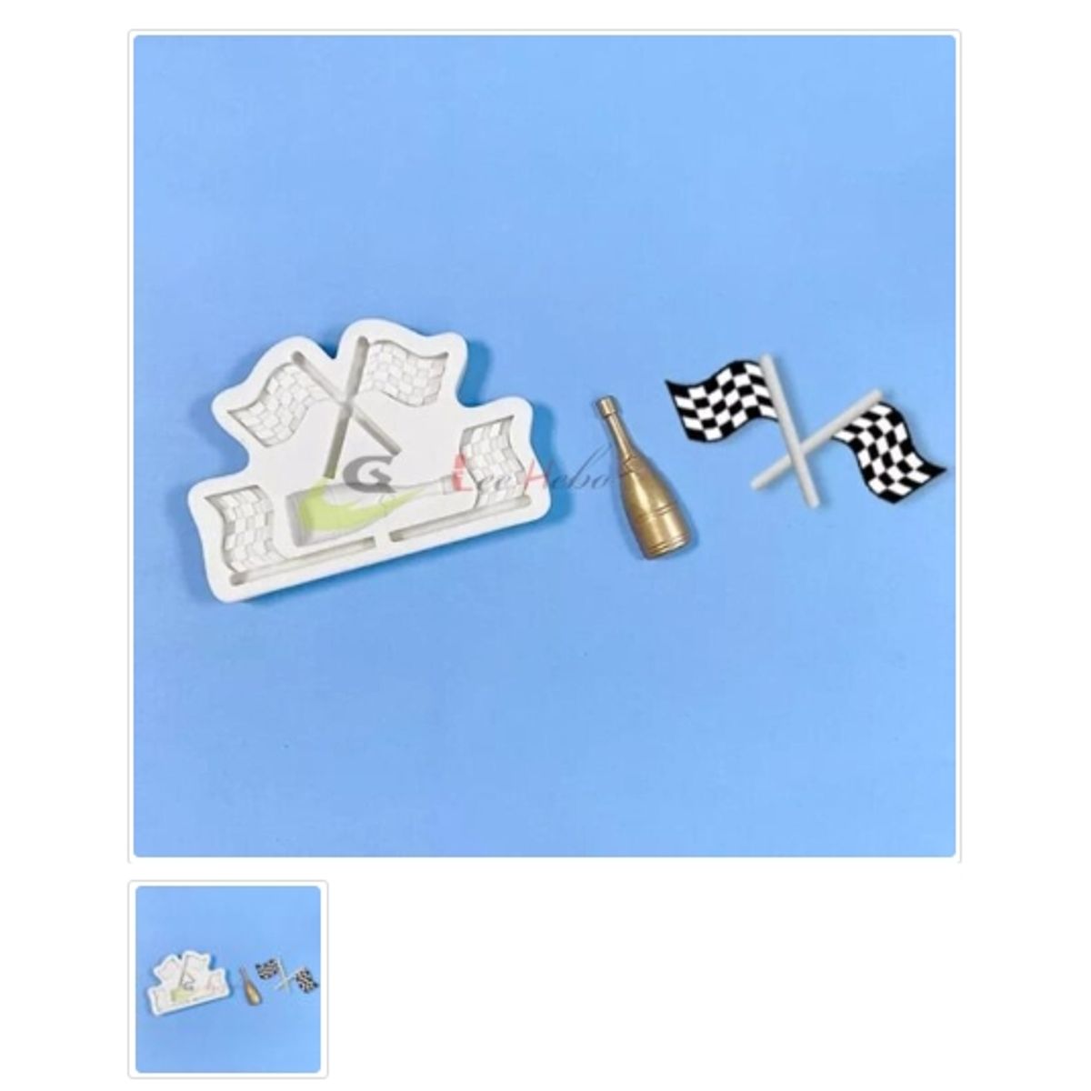GENERICO - Molde Para Fondant Silicona Forma Bandera De Carreras