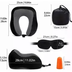 GENERICO - Almohada Para Cuello Para Viaje O Todo Uso Negro.
