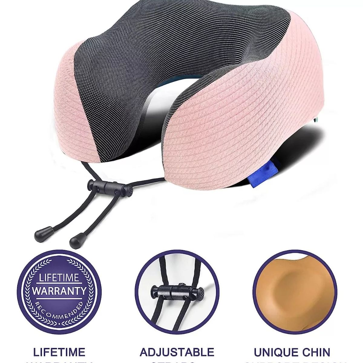 GENERICO - Almohada Viscoelastica Viaje Cuello Cojín Cómodo Y Relajante