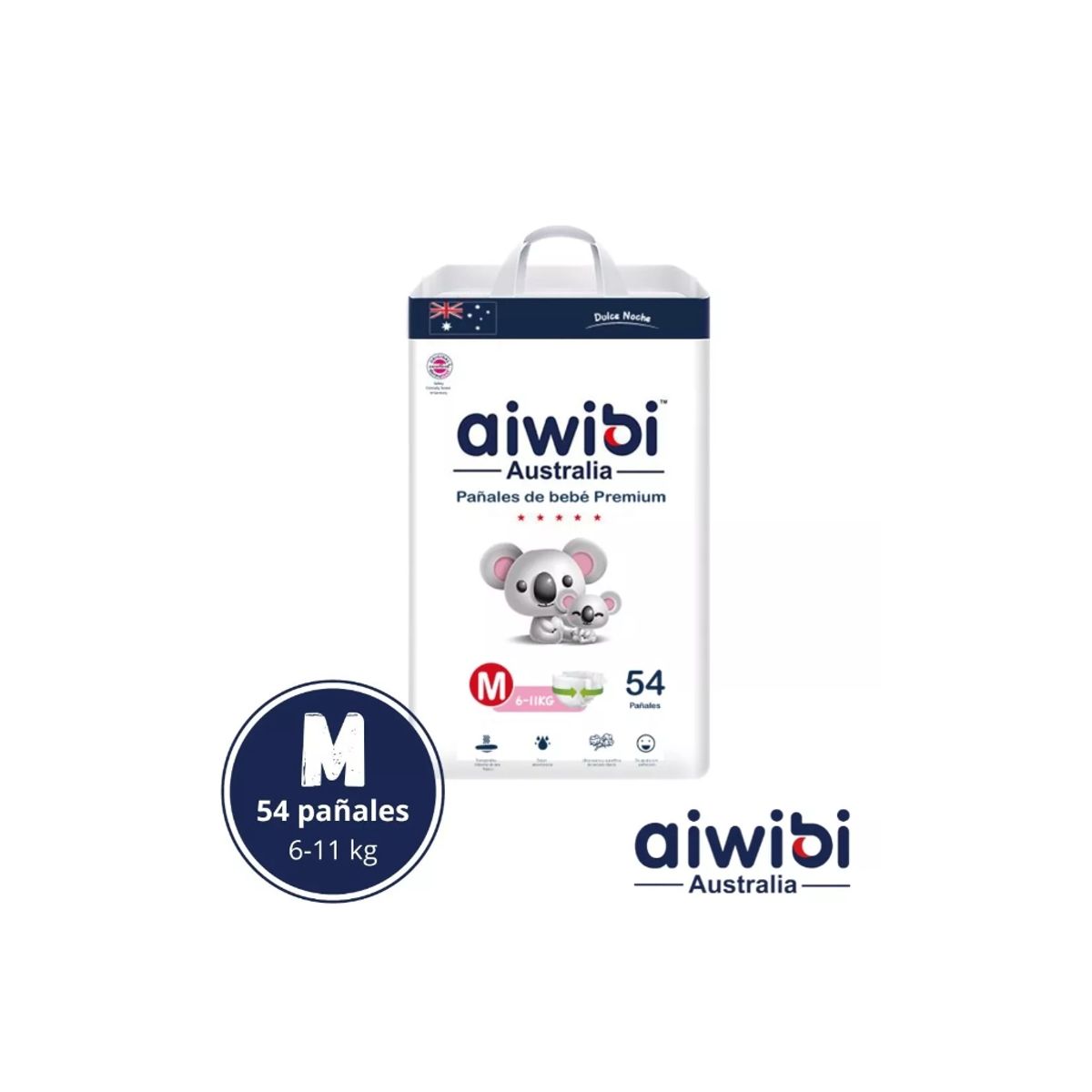 GENERICO - Pañales Aiwibi Dulce Noche M 54 UND