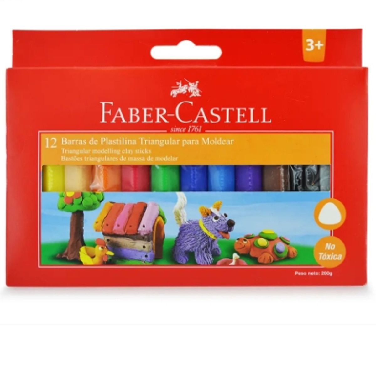 GENERICO - Plastilina  Triangular De Colores Faber Castell 12 Colores