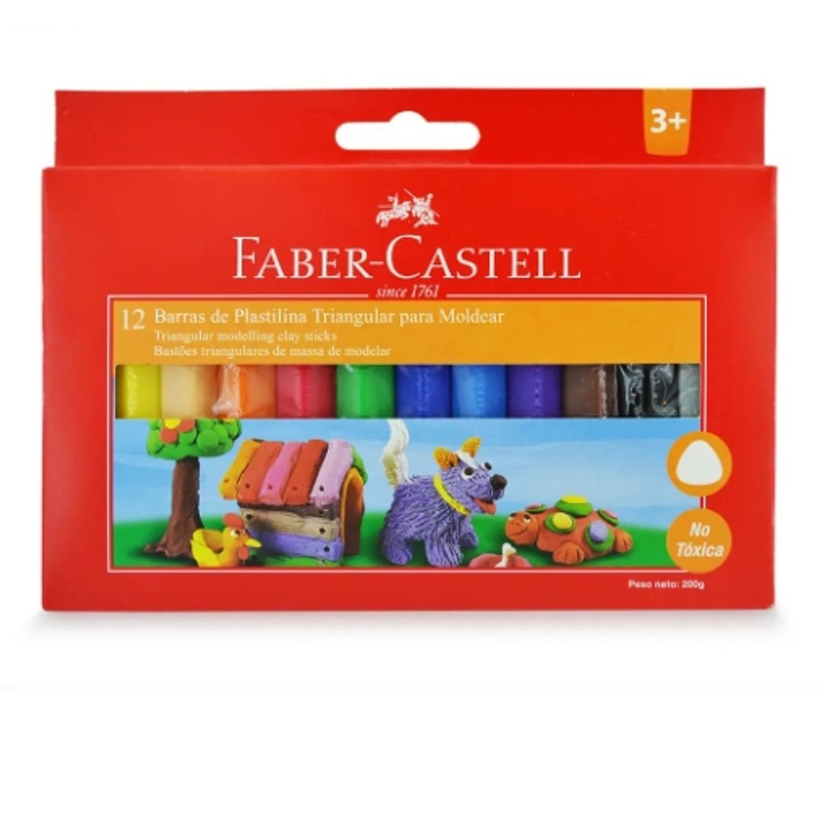 GENERICO - Plastilina  Triangular De Colores Faber Castell 12 Colores