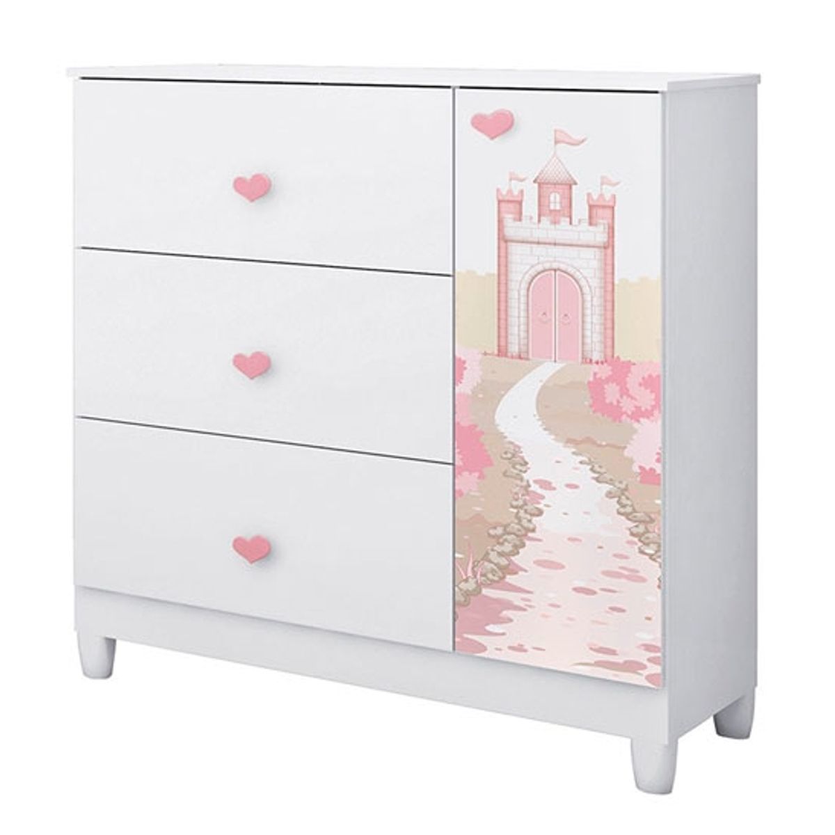 KIDSCOOL - COMODA INFANTIL CON PUERTA SOFIA BLANCO