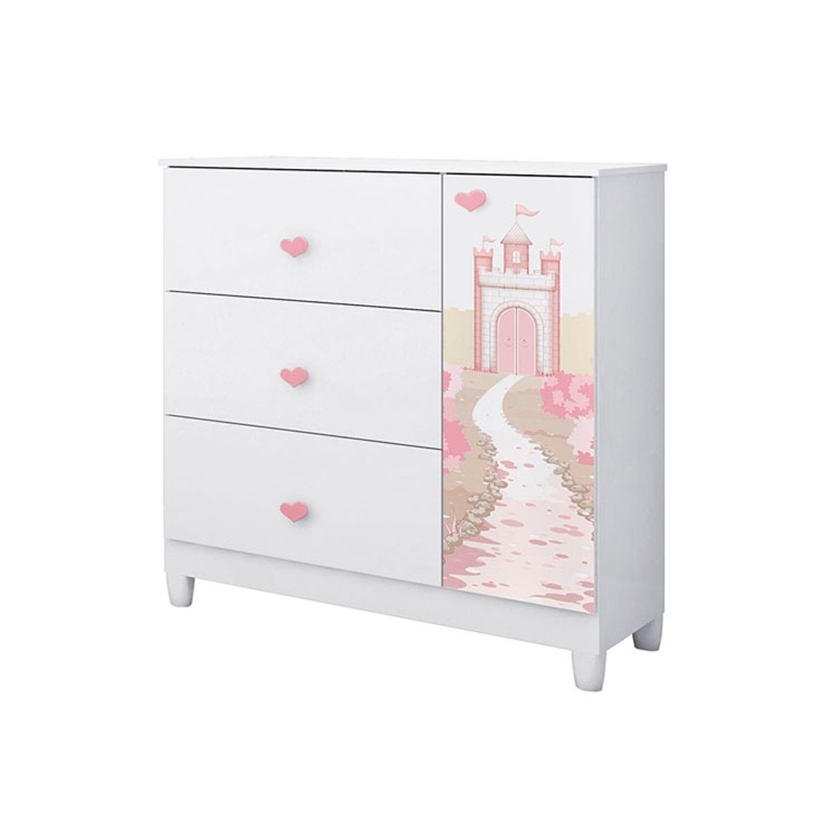 KIDSCOOL - COMODA INFANTIL CON PUERTA SOFIA BLANCO