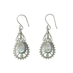 ANDREA COGGIOLA JOYAS - Aros Dharma Piedra Luna Plata Fina 925