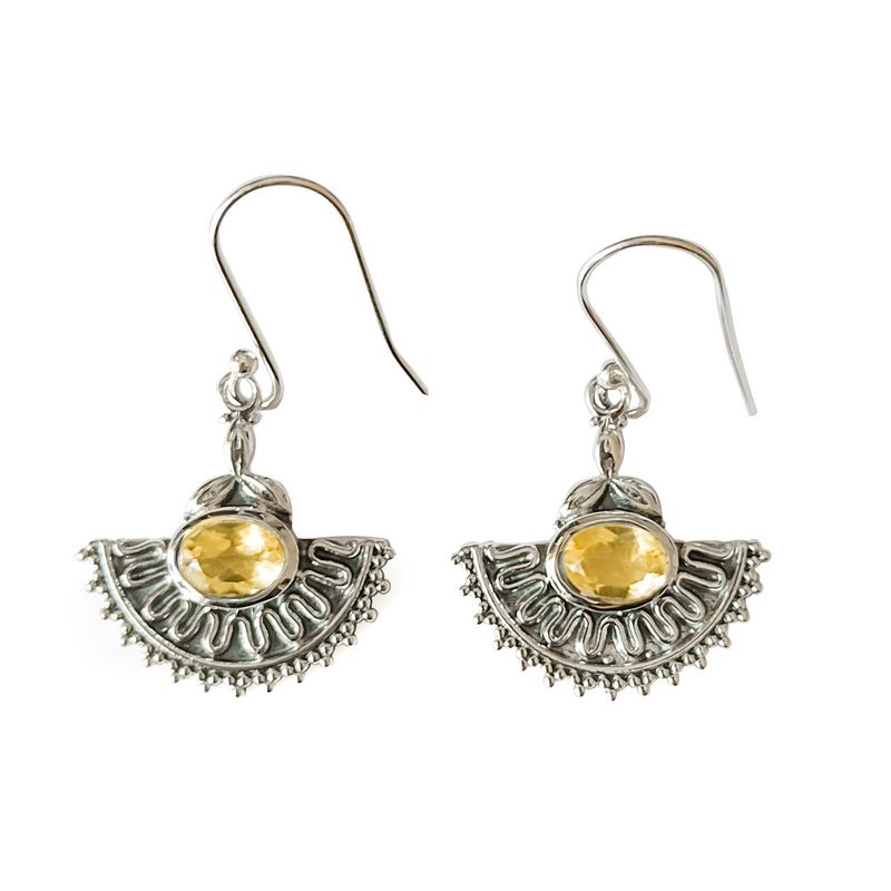 ANDREA COGGIOLA JOYAS - Aros Kerani Topacio Citrino Plata Fina 925