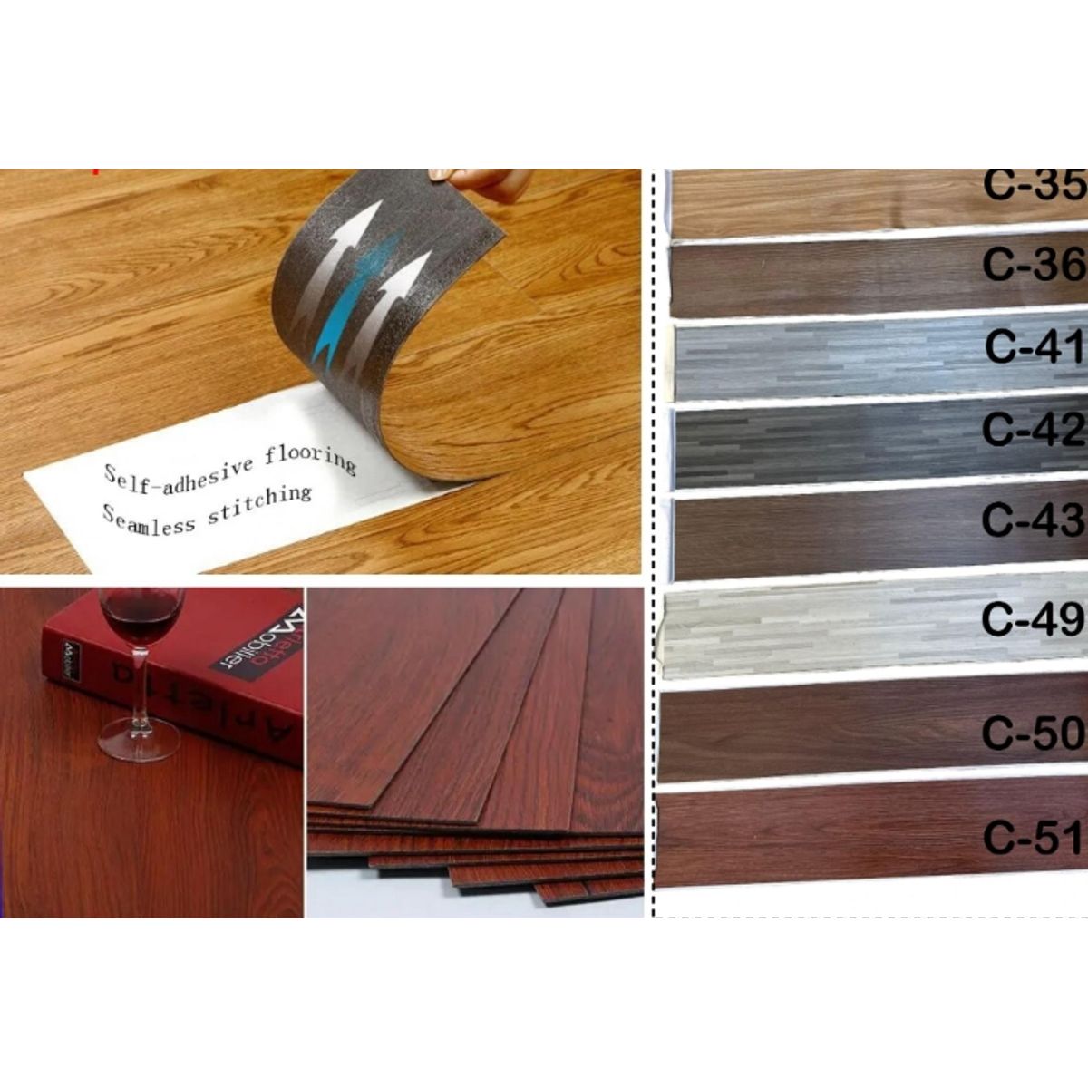 GENERICO - Pisos Vinilicos Flotante 5 Mts2 Color Gris Claro C-49