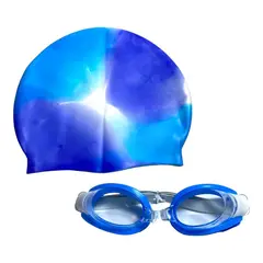 GENERICO - Set gorro de piscina y lentes de natacion verano niños adulto