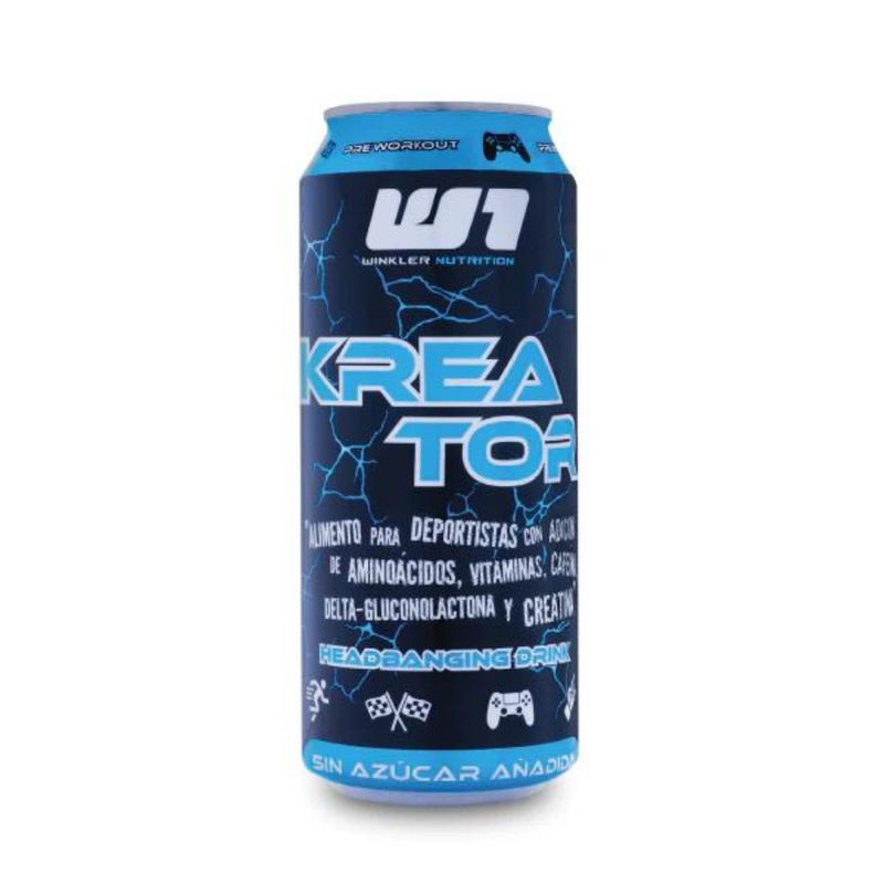 GENERICO - Bebida energética  Kreator Blue Agression 300mg cafeína 473 cc
