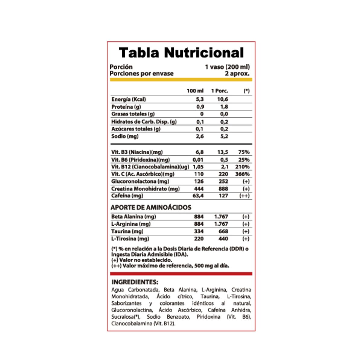 GENERICO - Bebida energética  Kreator Blue Agression 300mg cafeína 473 cc