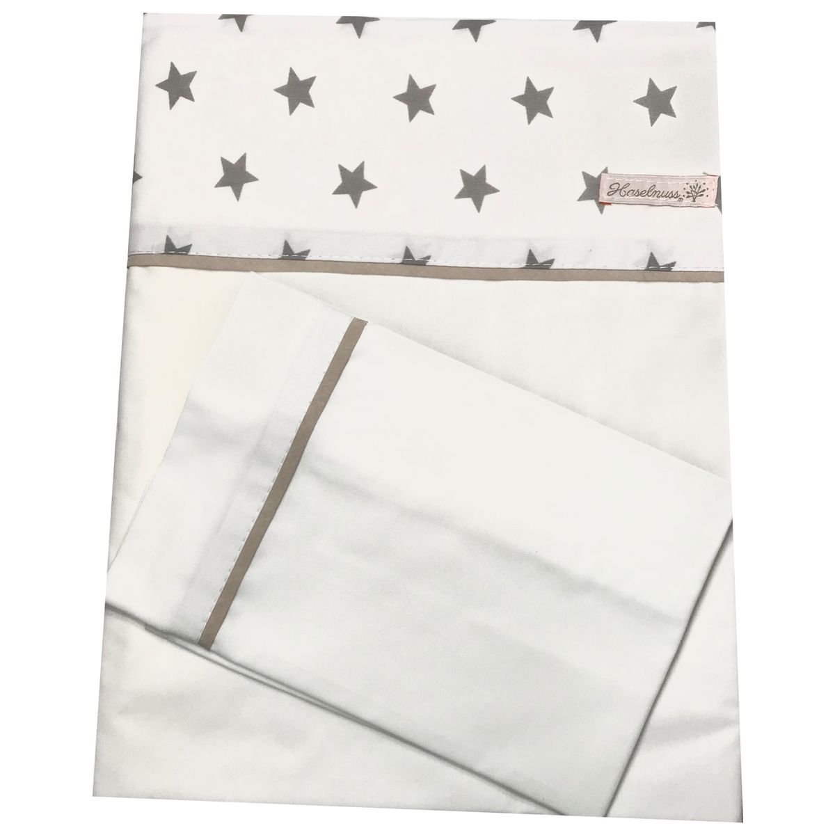 HASELNUSS - JUEGO DE SABANAS COLECHO ESTRELLAS GRISES