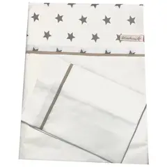 HASELNUSS - JUEGO DE SABANAS COLECHO ESTRELLAS GRISES