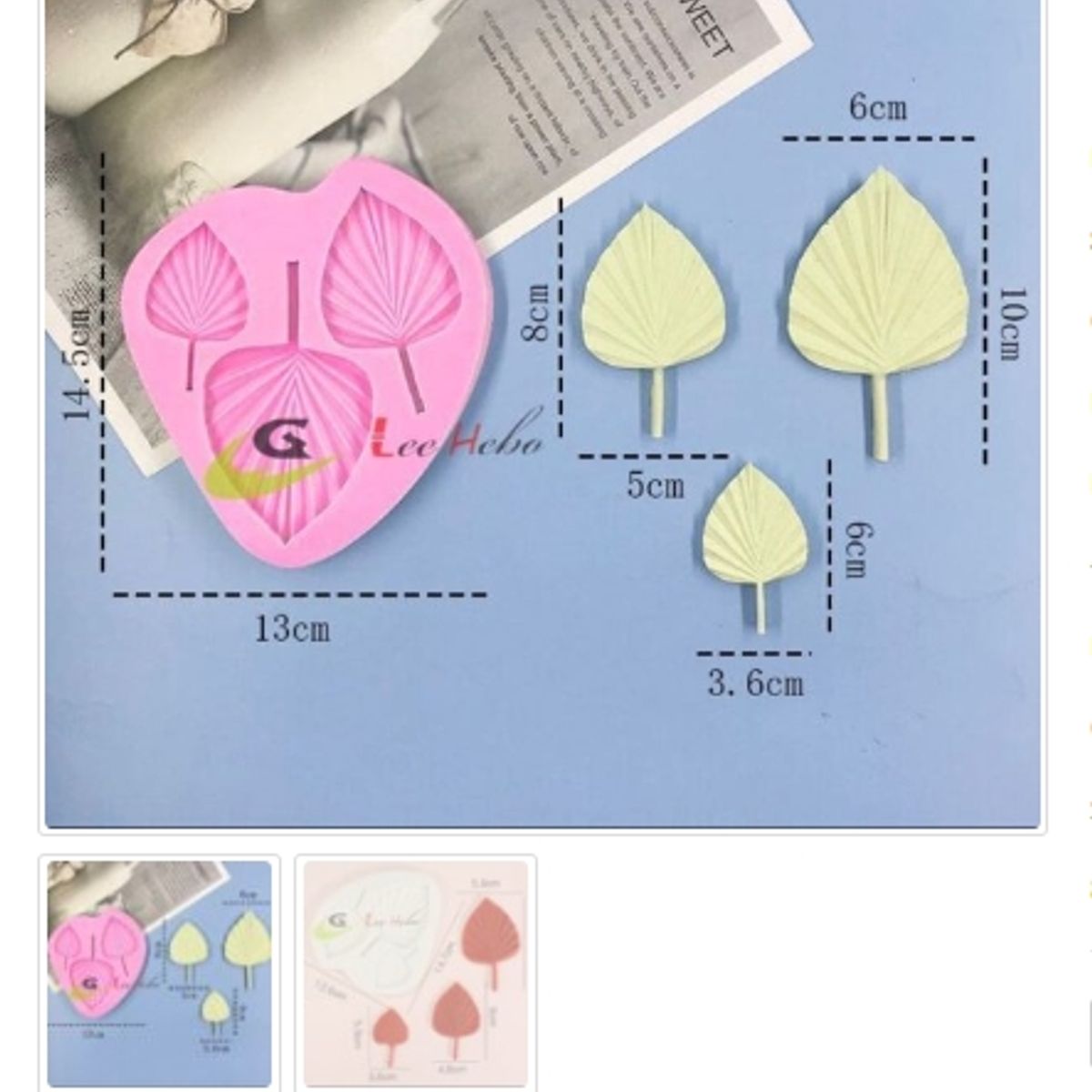 GENERICO - Molde Para Fondant Silicona Forma Hojas Reposteria
