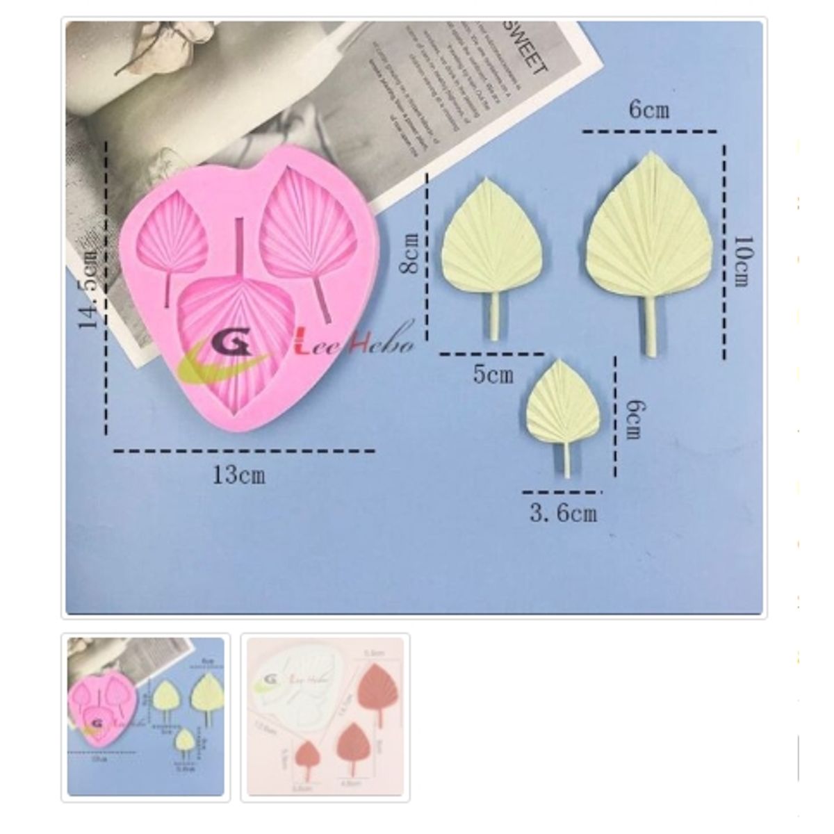 GENERICO - Molde Para Fondant Silicona Forma Hojas Reposteria