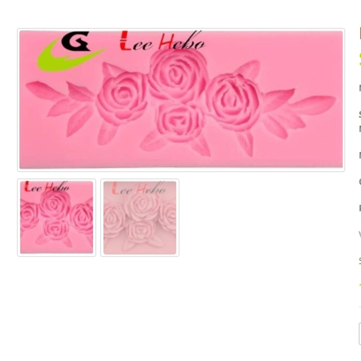 GENERICO - Molde Para Fondant Silicona Forma Rosas