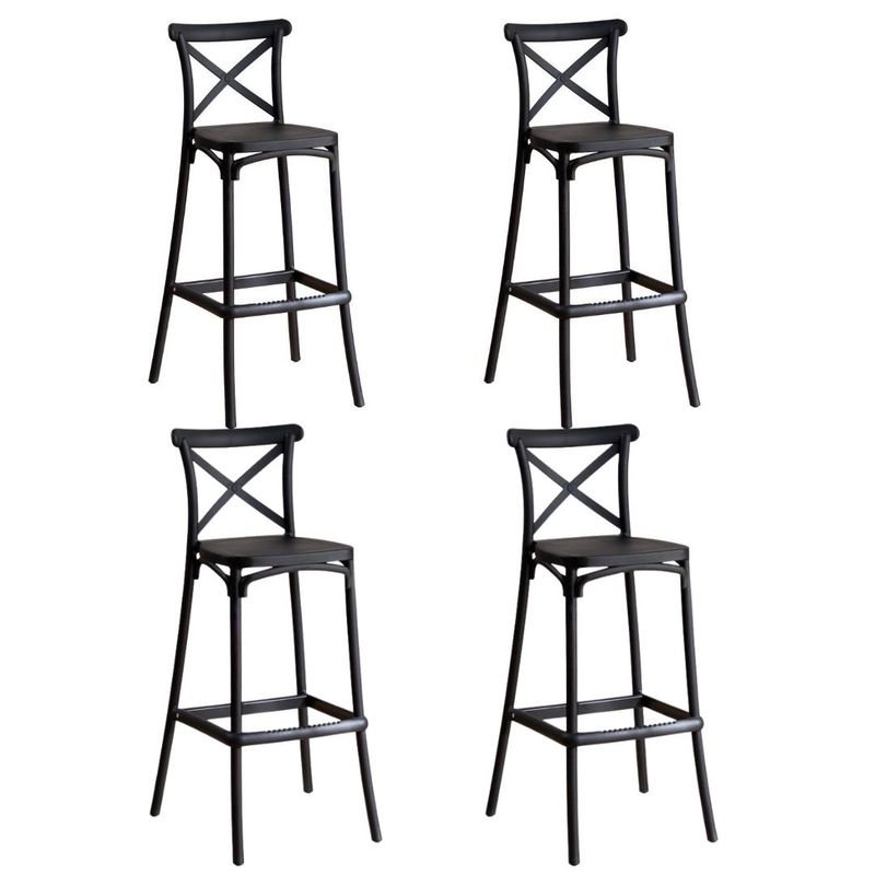 OH MI HOGAR - Pack 4 Taburetes Crossback Light Negro 65cm