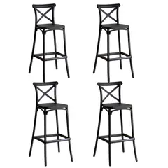 OH MI HOGAR - Pack 4 Taburetes Crossback Light Negro 65cm