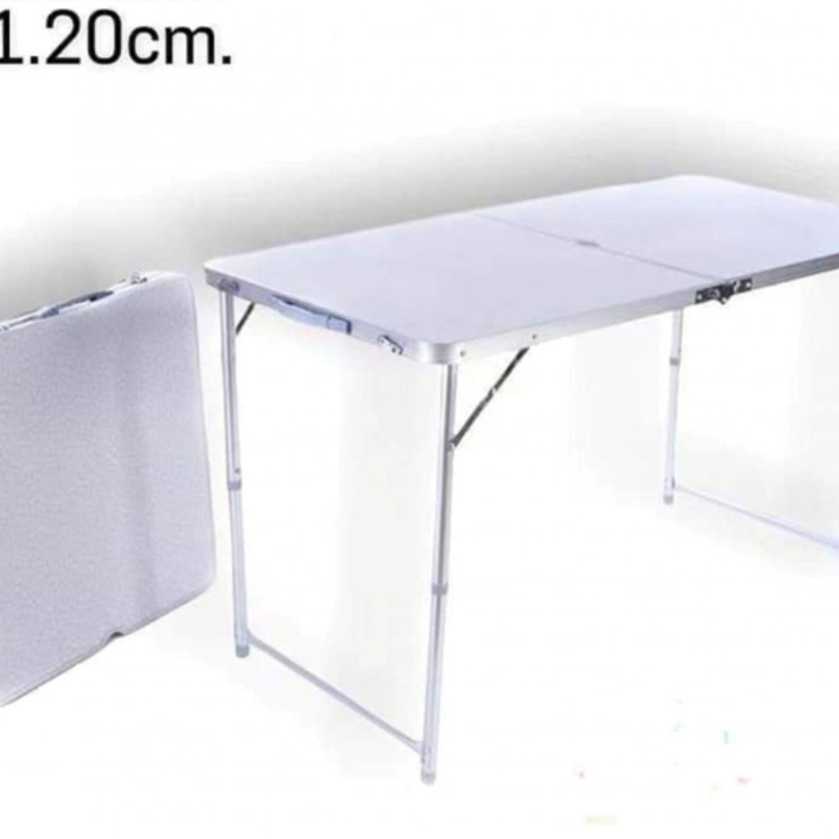 GENERICO - Mesa Plegable Portatil 120X60X70  Altura Regulable Gris