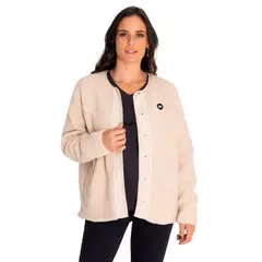 CAT - Polar Mujer Long Button Front Sherpa Beige/Crudo