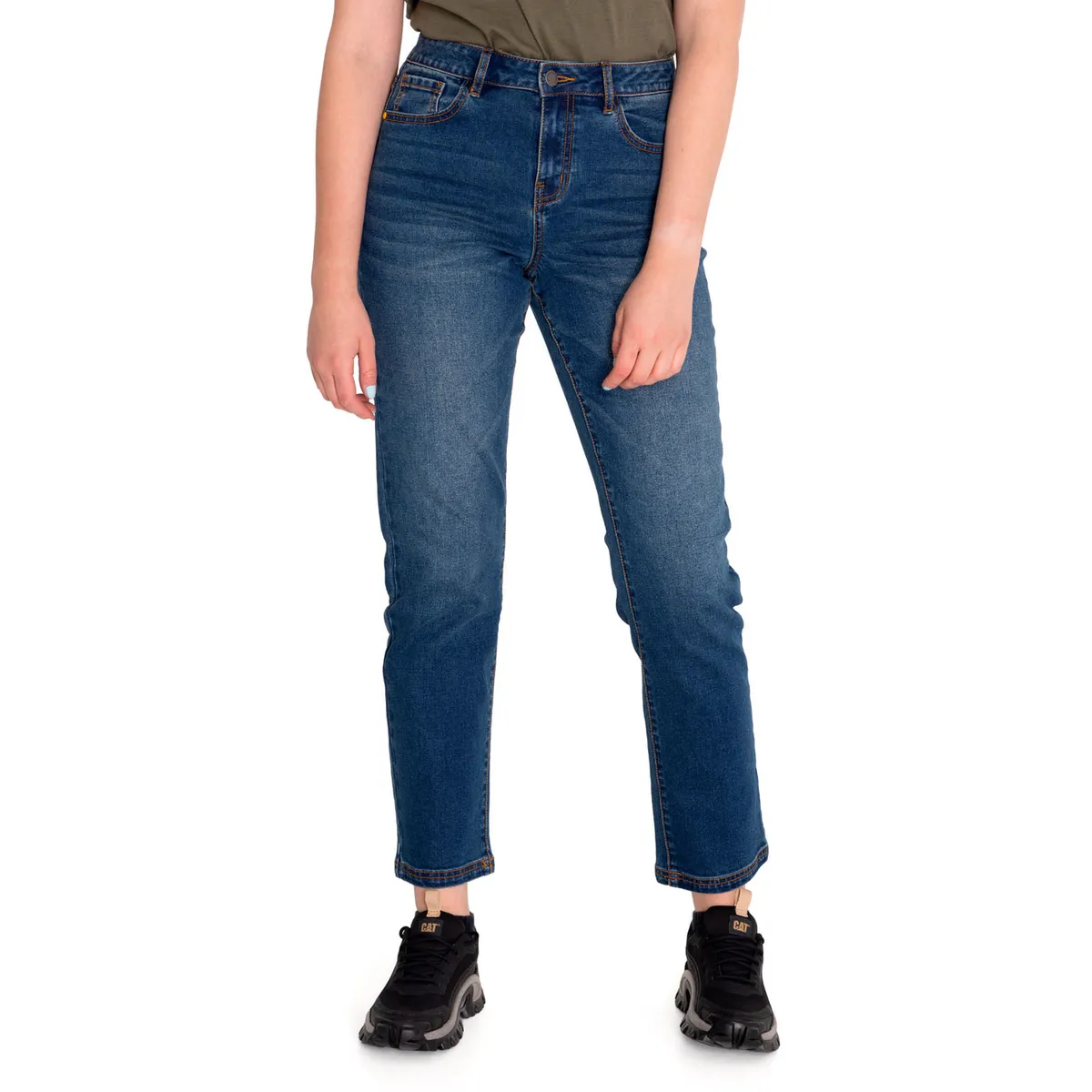 CAT - Jeans Mujer Triblend High-Rise Straight Azul CAT