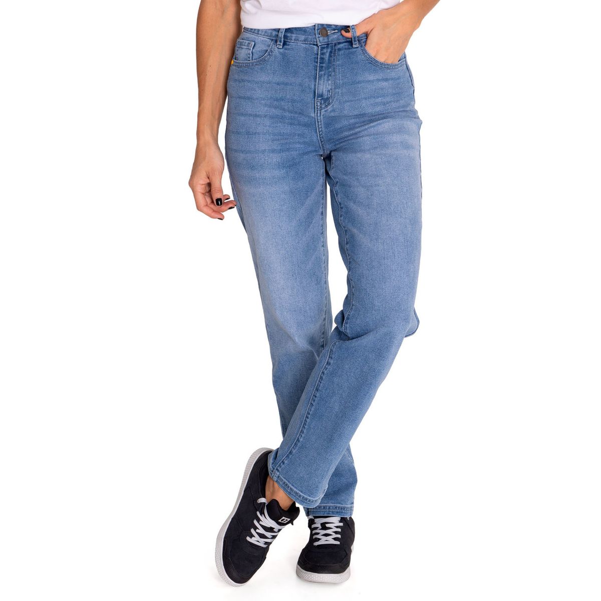 CAT - Jeans Mujer Triblend High-Rise Straight Celeste CAT CAT