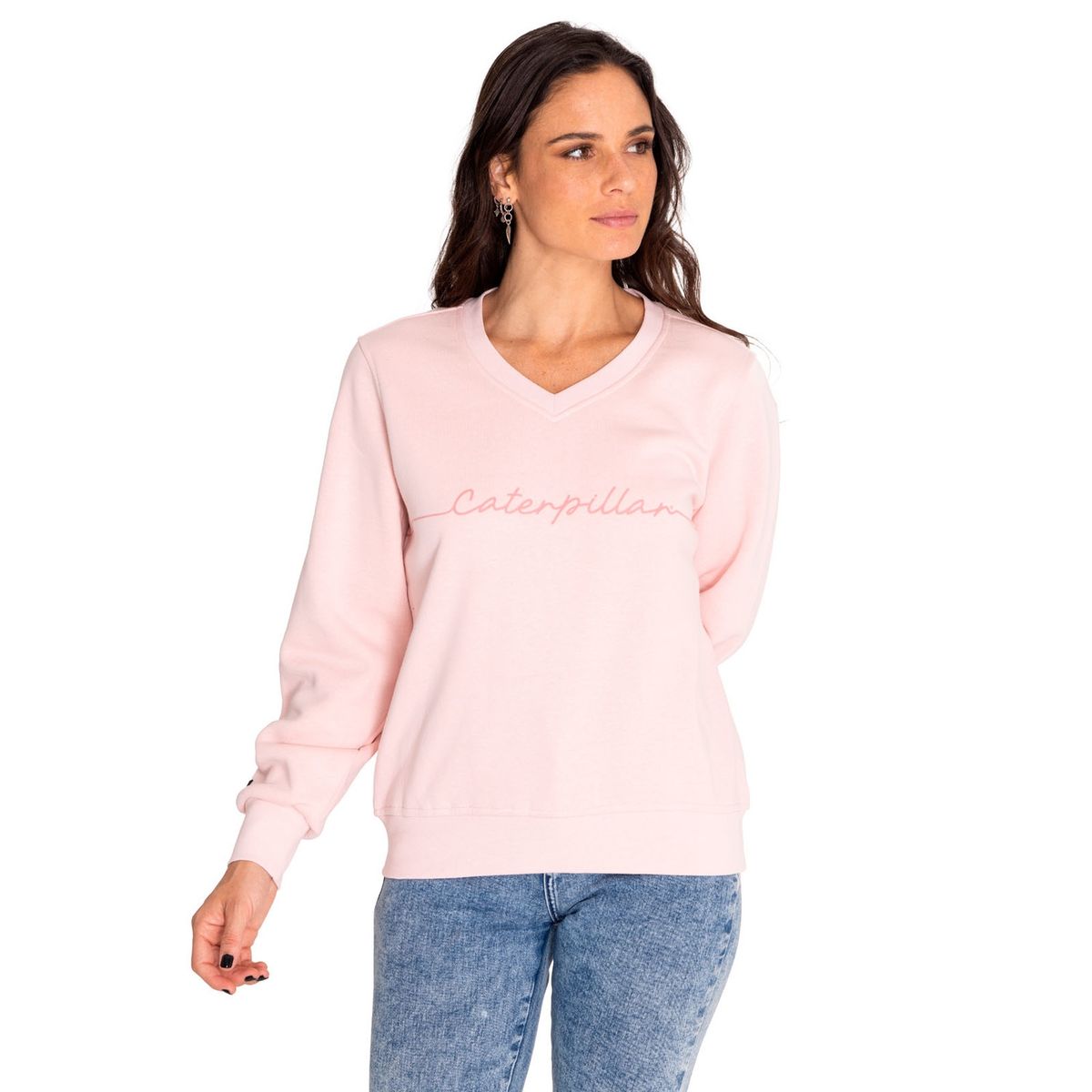 CAT - Polerón Mujer Caterpillar Script Sweatshirt Rojo CAT
