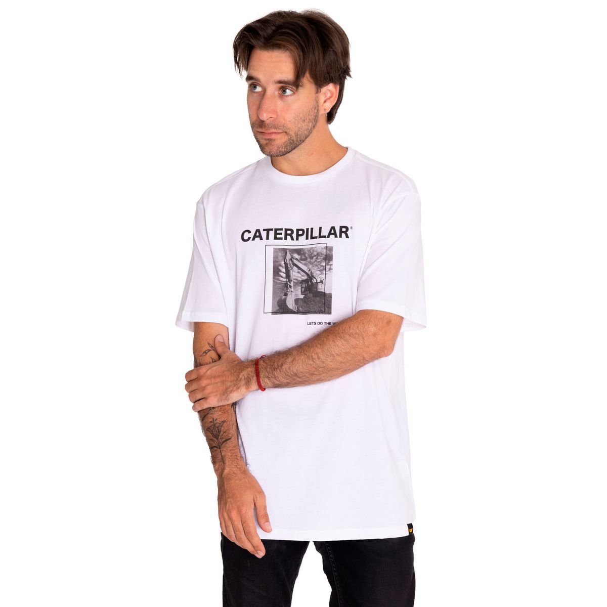 CAT - Polera Manga Corta Hombre Workwear Graphic Blanco CAT