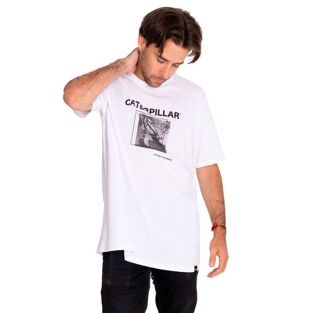 CAT - Polera Manga Corta Hombre Workwear Graphic Blanco CAT