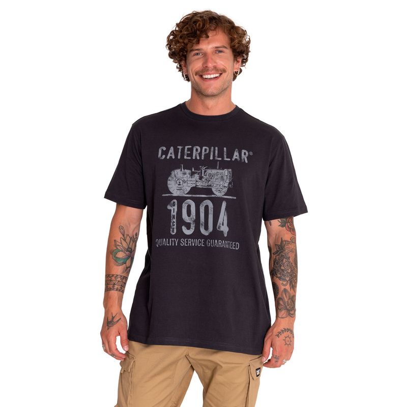 CAT - Polera Manga Corta Hombre Historic Graphic Negro CAT