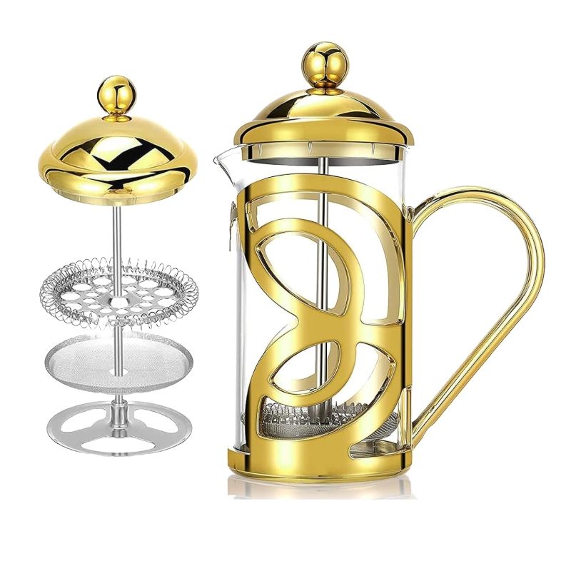 GENERICO - Prensa Francesa Rs Cafetera - Té Manual 6oz Espresso Color Dorado