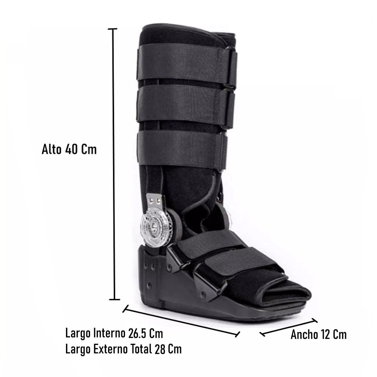 ONEDER - Bota Ortopédica Mecanismo Rom Cam Walker Alta Negra Oneder Talla M