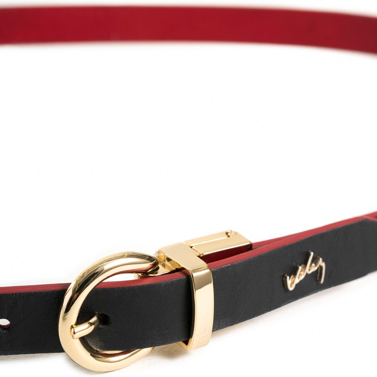 VELEZ - Vélez Cinturón Doble Faz Rea 2.0 Cuero Liso Mujer Puntera Hexagonal Negro