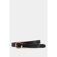 Vélez Cinturón Doble Faz Rea 2.0 Cuero Liso Mujer Puntera Hexagonal Negro