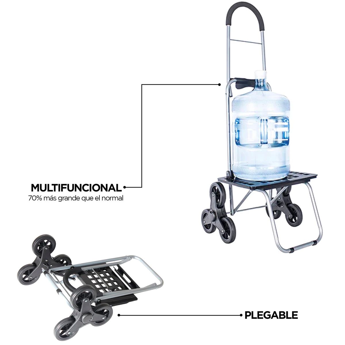 CARRY ALL - Carro De Carga 75 Kilos Plegable Escalador Carrito Tipo Yegua