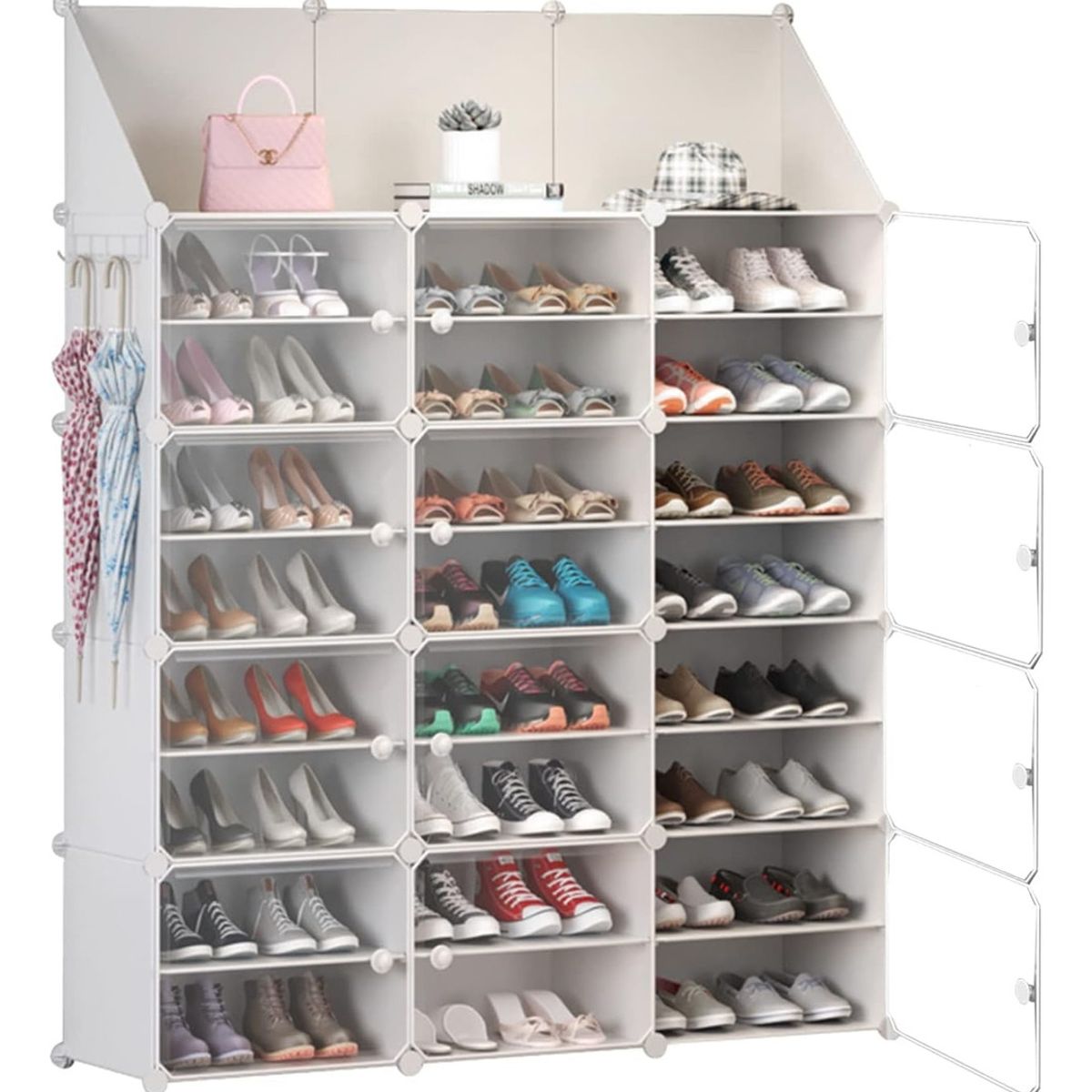 U BUY - Zapatero Con Cubierta, Letture 3 X 8 Niveles 48 Pares De Arm