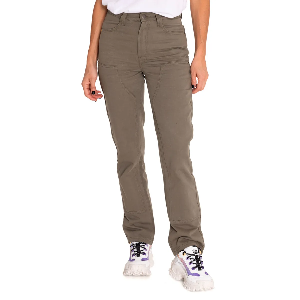 CAT - Pantalón Mujer Double Front Utility Bottom Café CAT