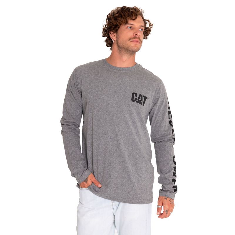 CAT - Polera Manga Larga Hombre Diesel Power Gris CAT