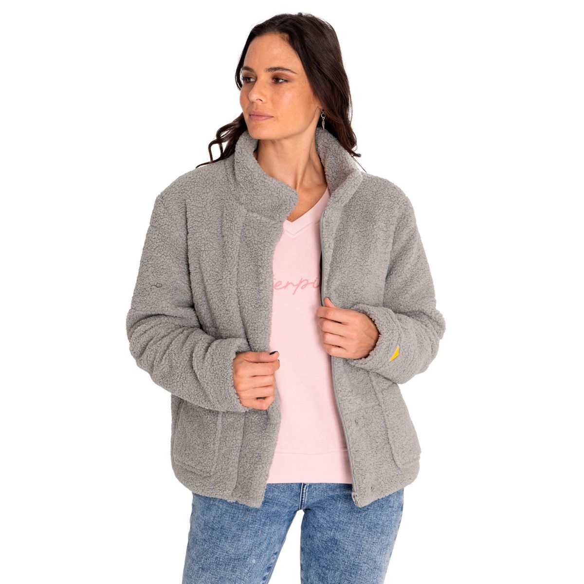CAT - Polar Mujer Insulated Full Zip Teddy Gris CAT