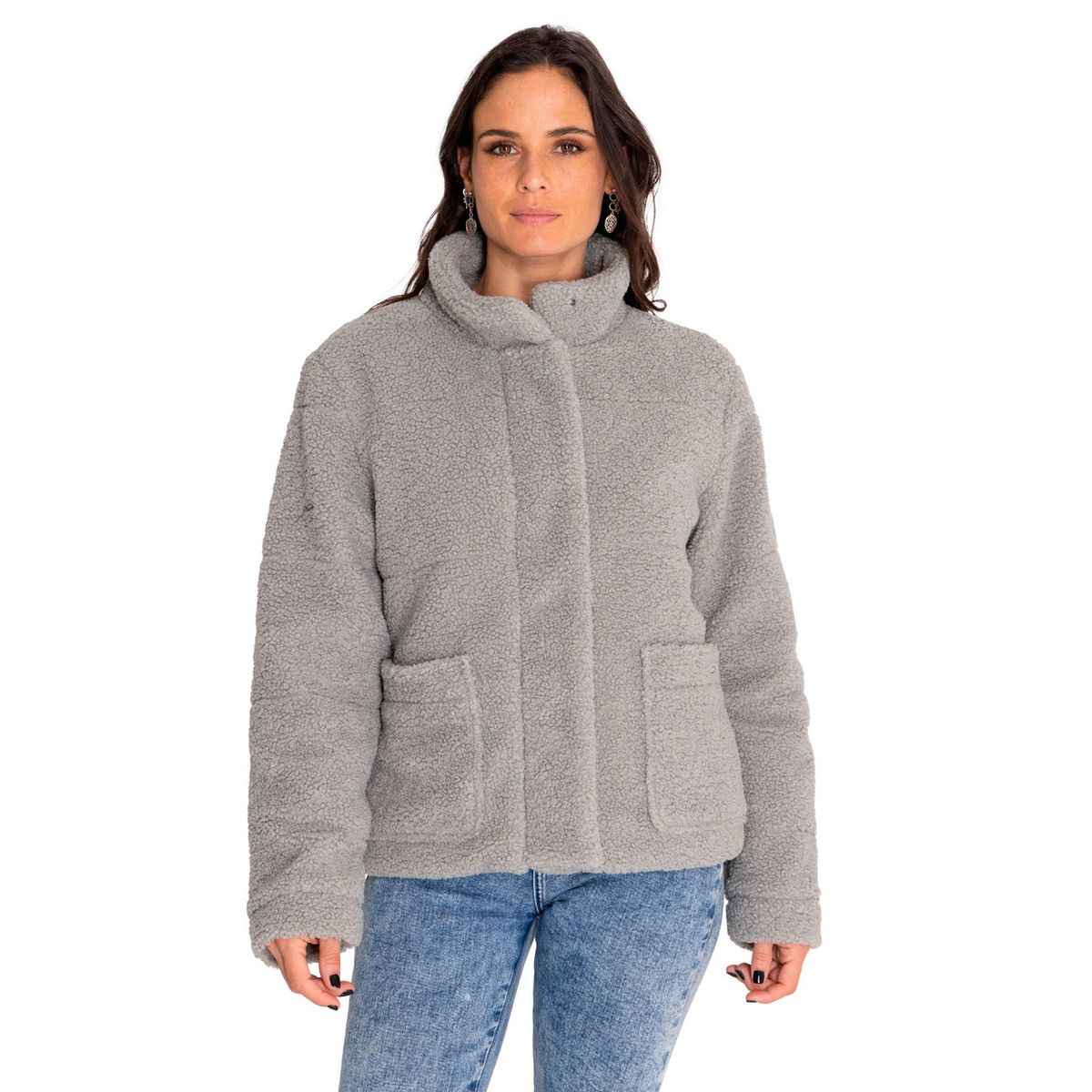 CAT - Polar Mujer Insulated Full Zip Teddy Gris CAT