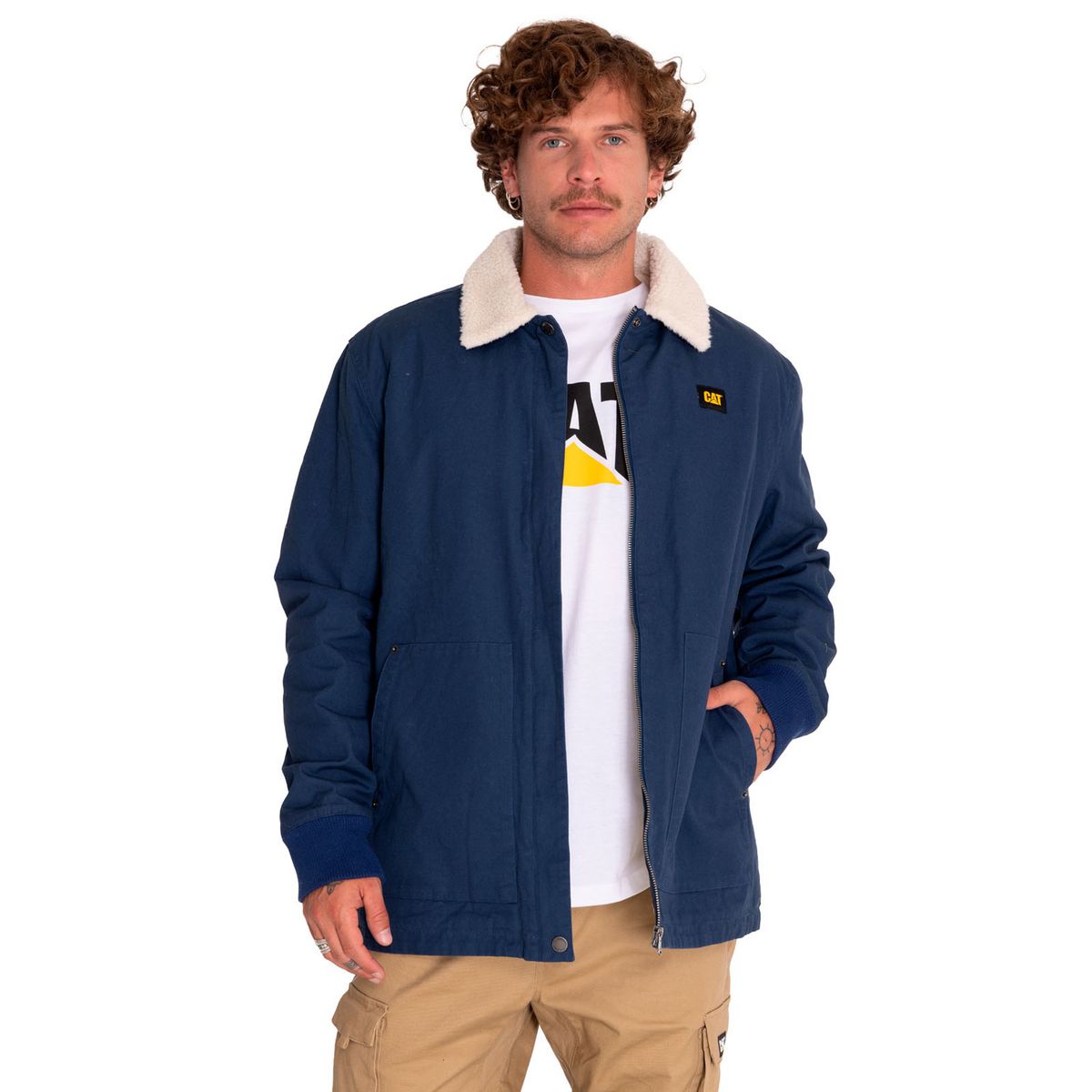CAT - Chaqueta Hombre Sherpa Lined Chore Azul CAT